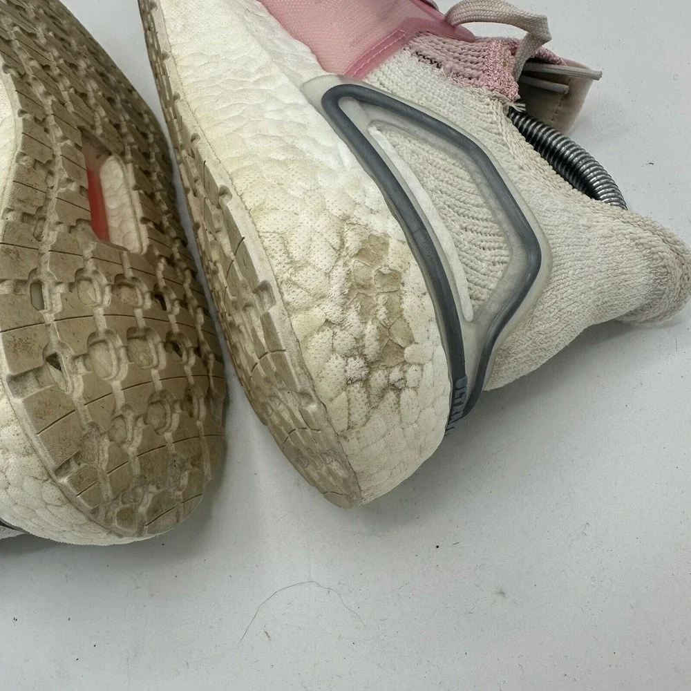 Adidas Ultraboost 19 Sneakers Womens‎ 7 White Pink Running Shoes